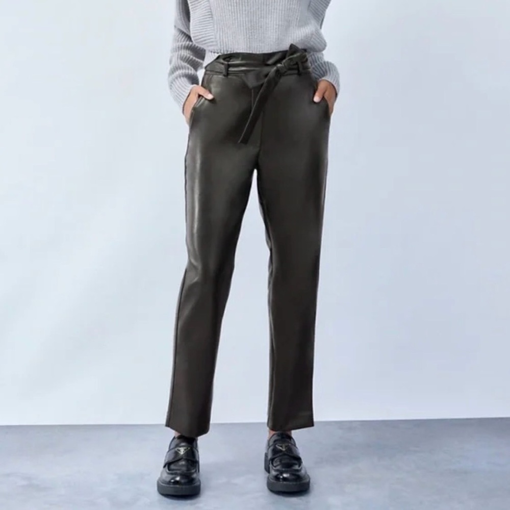 Babaton faux leather Tie-Waist Pants